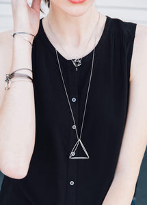 Long Celeste Triangle Necklace